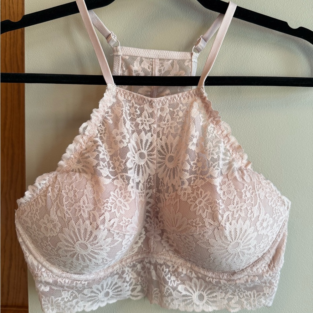 PINK Victoria’s Secret Soft Pink Lace Bralette M